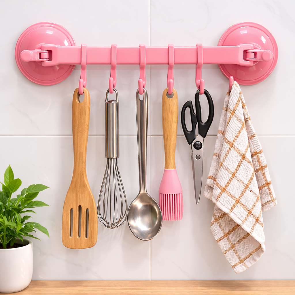 Magic Suction 6 Hook Storage Rack