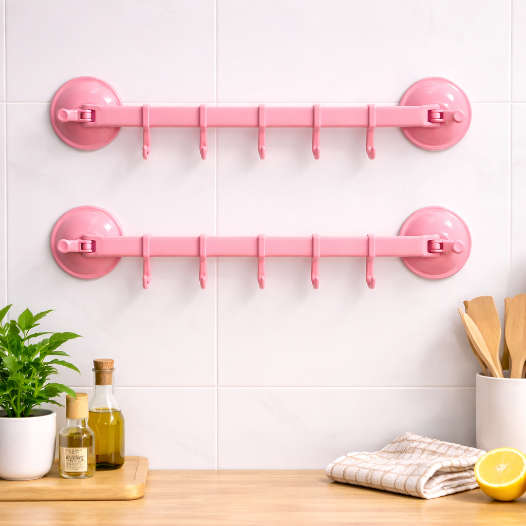 Magic Suction 6 Hook Storage Rack
